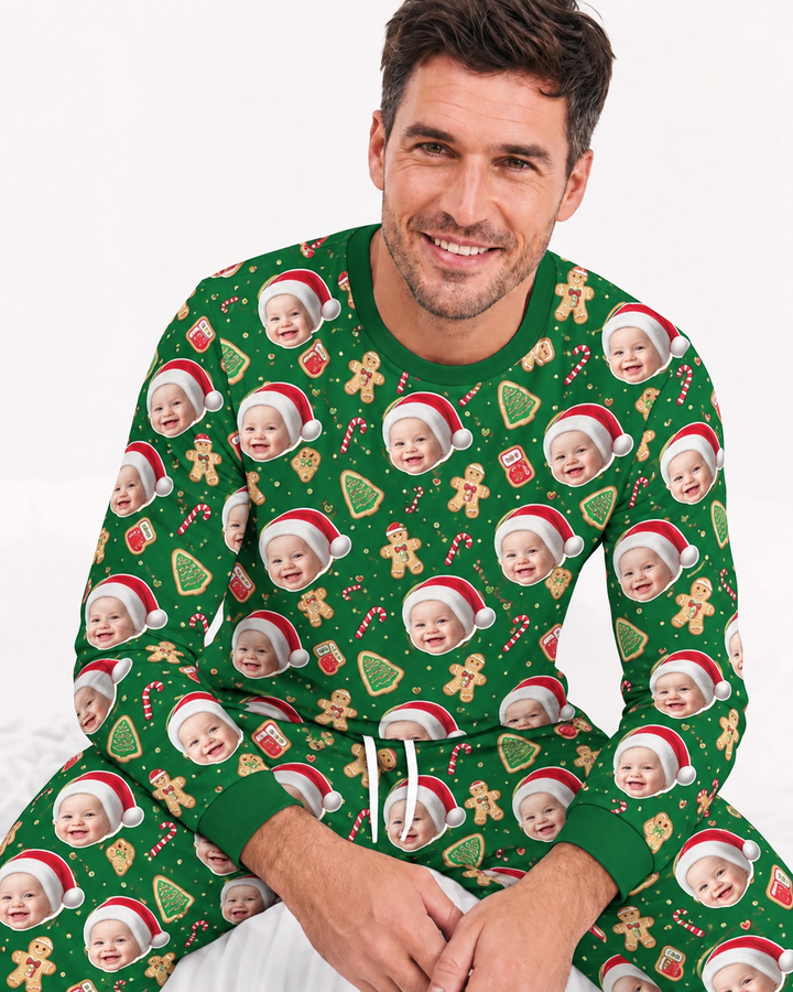Custom Photo Funny Family Bamboo Men's Pajama Set