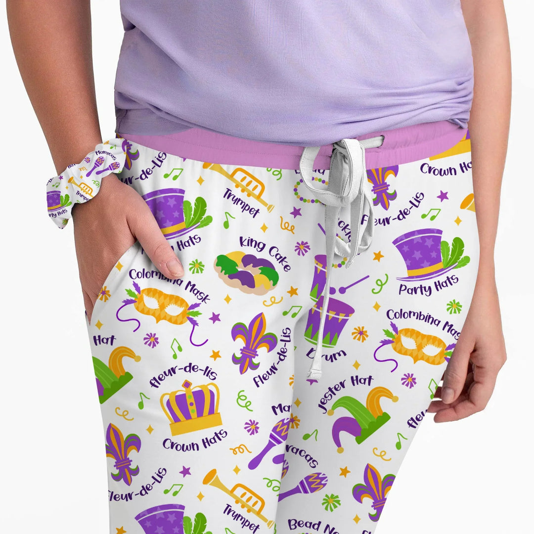 Mardi Gras Family Matching Custom Bamboo Women Pajama Set