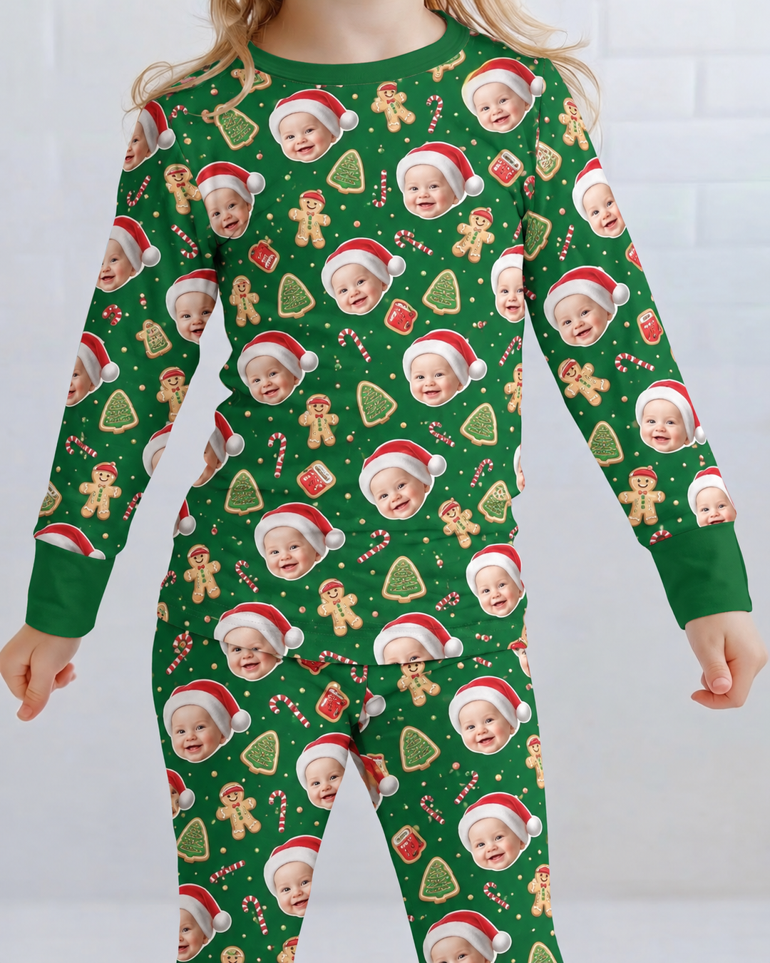 Custom Photo Funny Family Bamboo Two Piece Long Sleeve Pajama Set