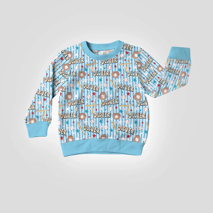 Personalisiertes Little Baller Bambus Crewneck Sweatshirt