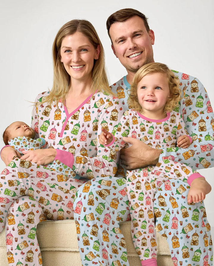 Zweiteiliges Langarm-Pyjama-Set mit Sommerfrüchten