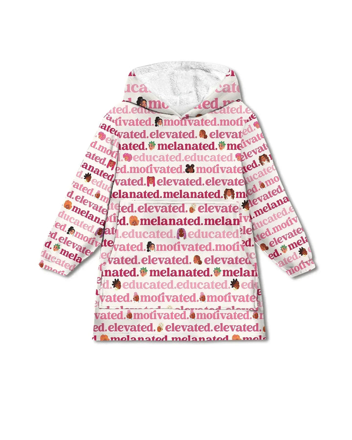 Gebildeter Motivierter Erhabener Melaninierter tragbarer Bambus-Deckenhoodie