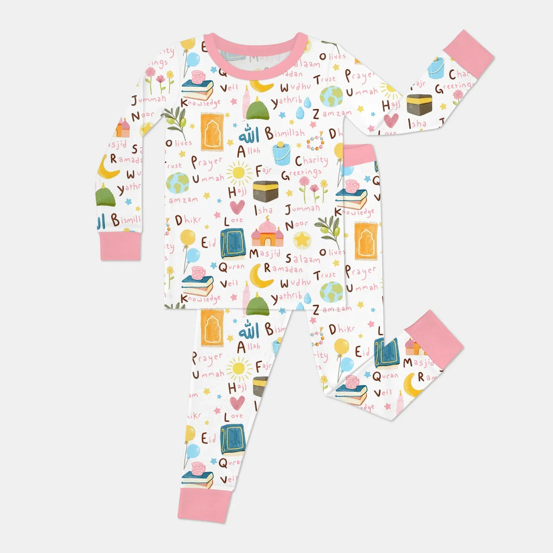 Zweiteiliges Langarm-Pyjama-Set mit Sommerfrüchten