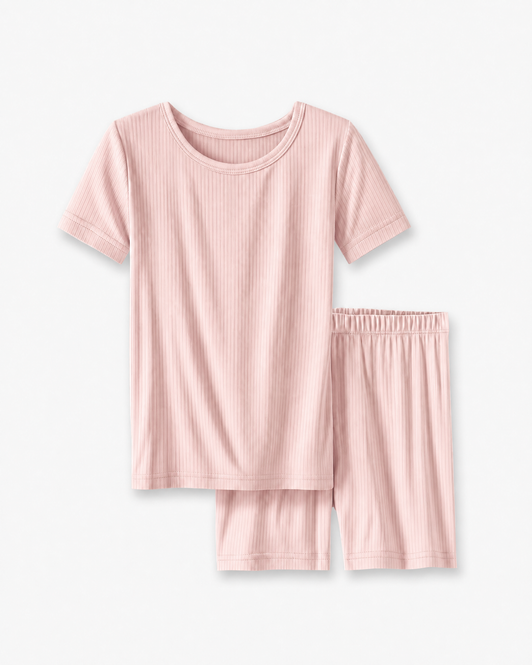 Ribbed Bamboo Two Piece Short Sleeve Short Pajama Set