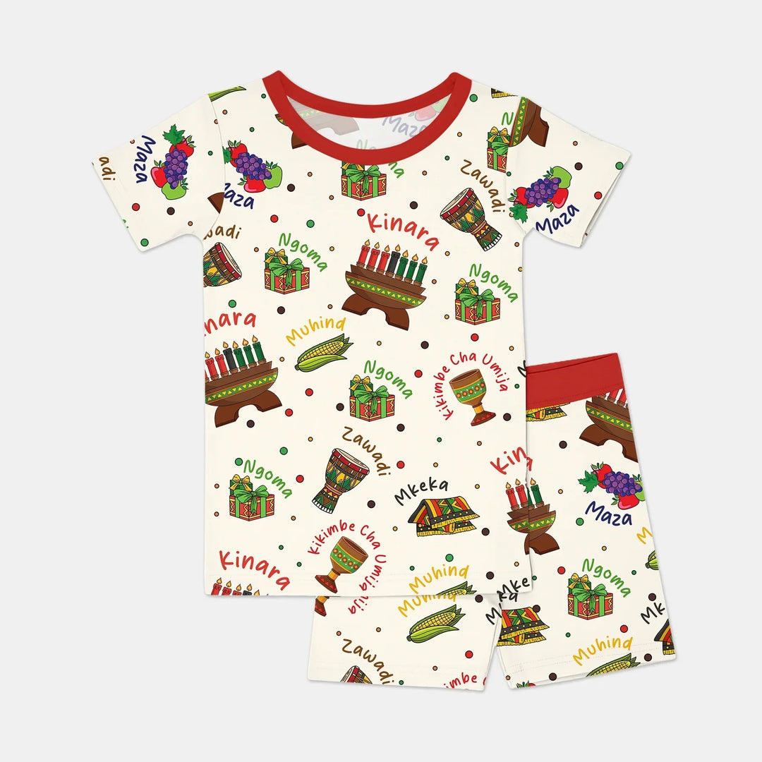 Template Zweiteiliges Pyjama-Set mit kurzen Ärmeln und Shorts