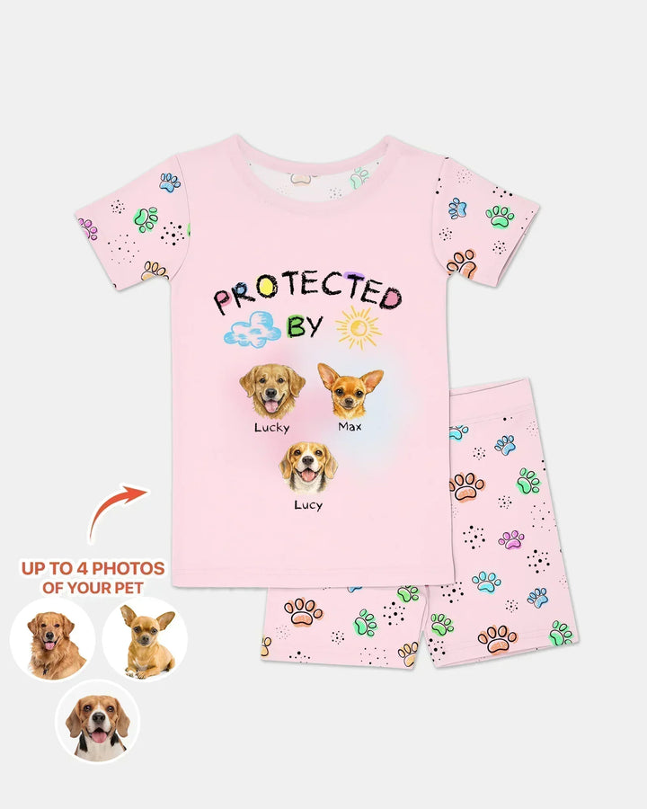 Zweiteiliges Pyjama-Set mit kurzen Ärmeln und Shorts im Sommer-Design