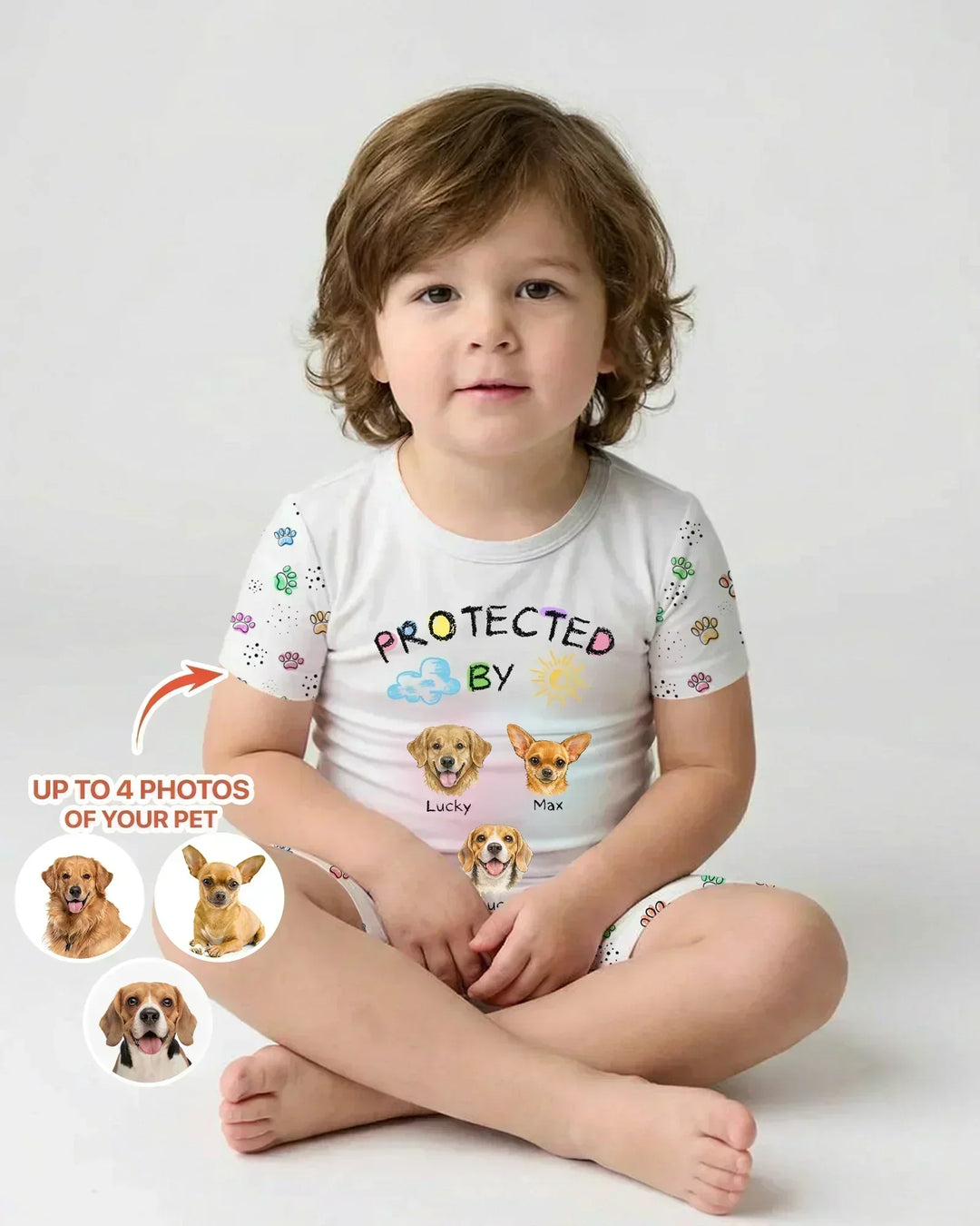 Zweiteiliges Pyjama-Set mit kurzen Ärmeln und Shorts im Sommer-Design