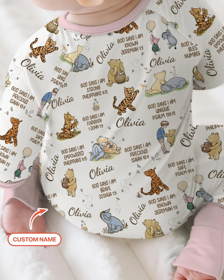 Custom Name God Says I Am Classic Bear Bamboo Convertible Zippy