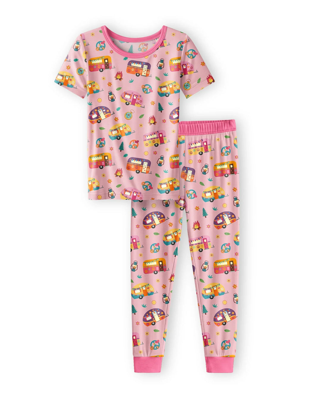 Happy Little Camper Bamboo Two Piece Short Sleeve Pajama Set