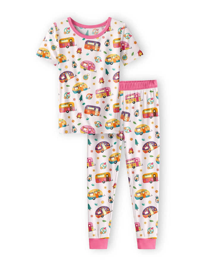 Happy Little Camper Bamboo Two Piece Short Sleeve Pajama Set