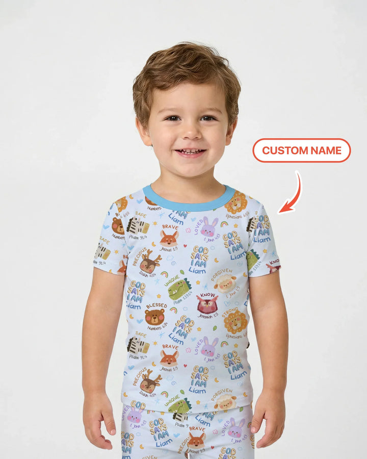 Zweiteiliges, kurzärmliges Pyjama-Set mit Marienkäfern