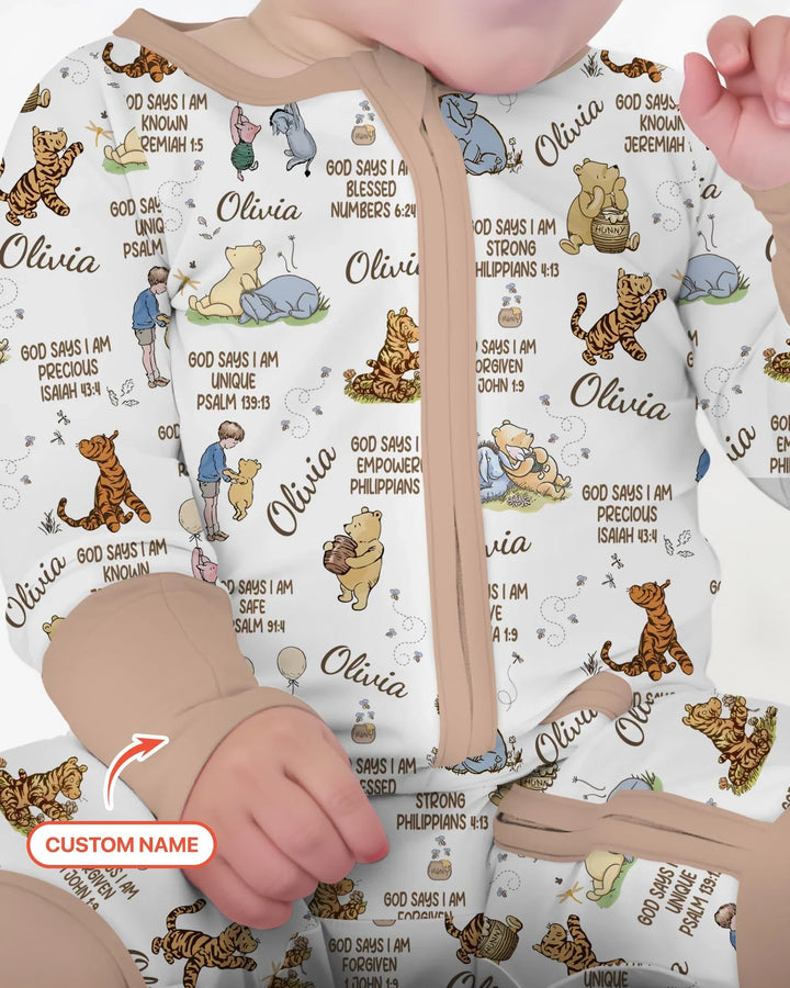 Custom Name God Says I Am Classic Bear Bamboo Convertible Zippy