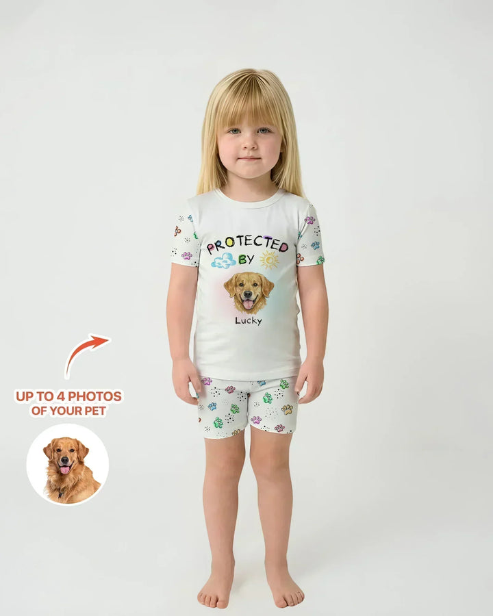Zweiteiliges Pyjama-Set mit kurzen Ärmeln und Shorts im Sommer-Design