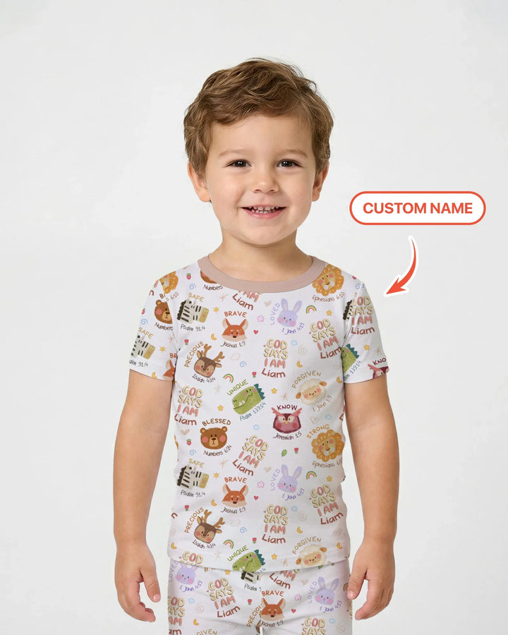 Zweiteiliges, kurzärmliges Pyjama-Set mit Marienkäfern