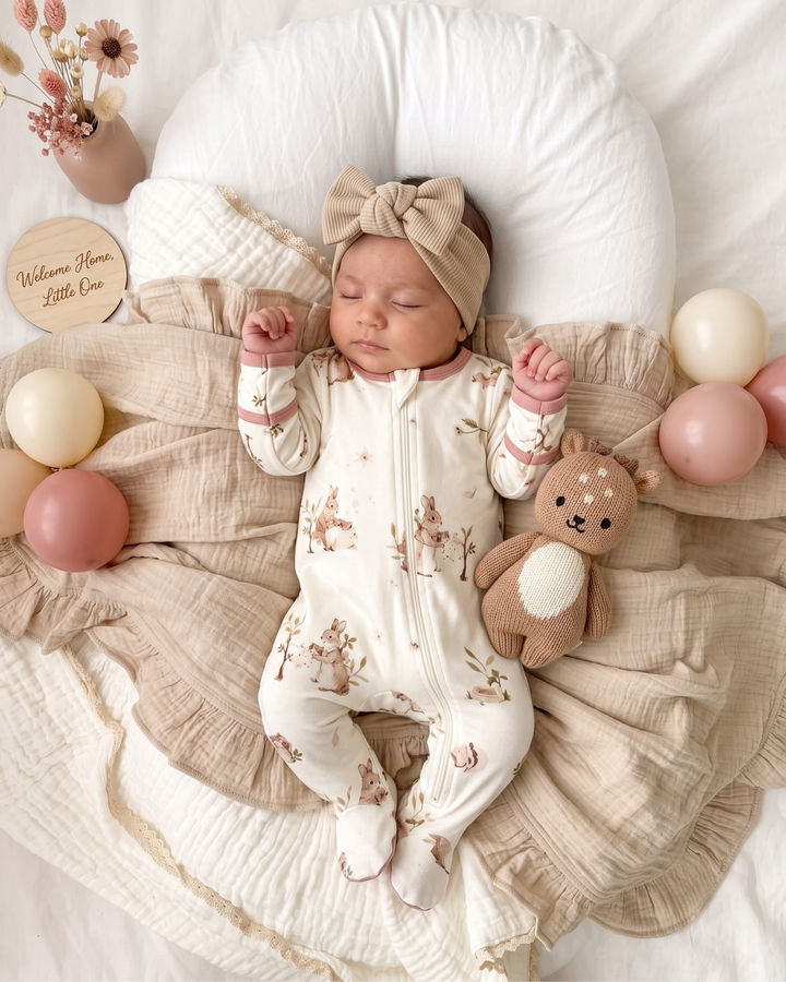 Gerippte Babykleidung mit individuellem Foto - Weich &amp; Skizzenhaft