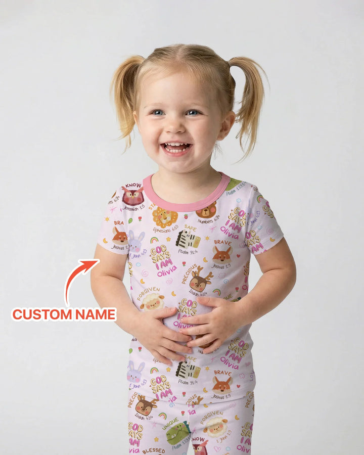 Zweiteiliges, kurzärmliges Pyjama-Set mit Marienkäfern