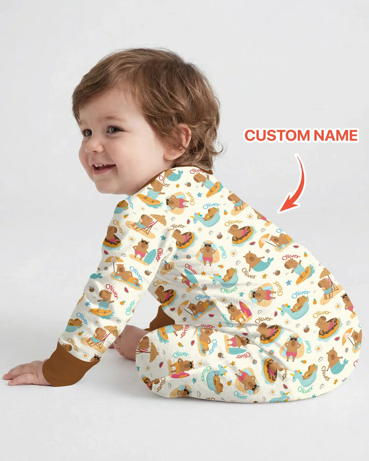 Don't Worry, Be Capy Custom Name Bamboo Convertible Zippy