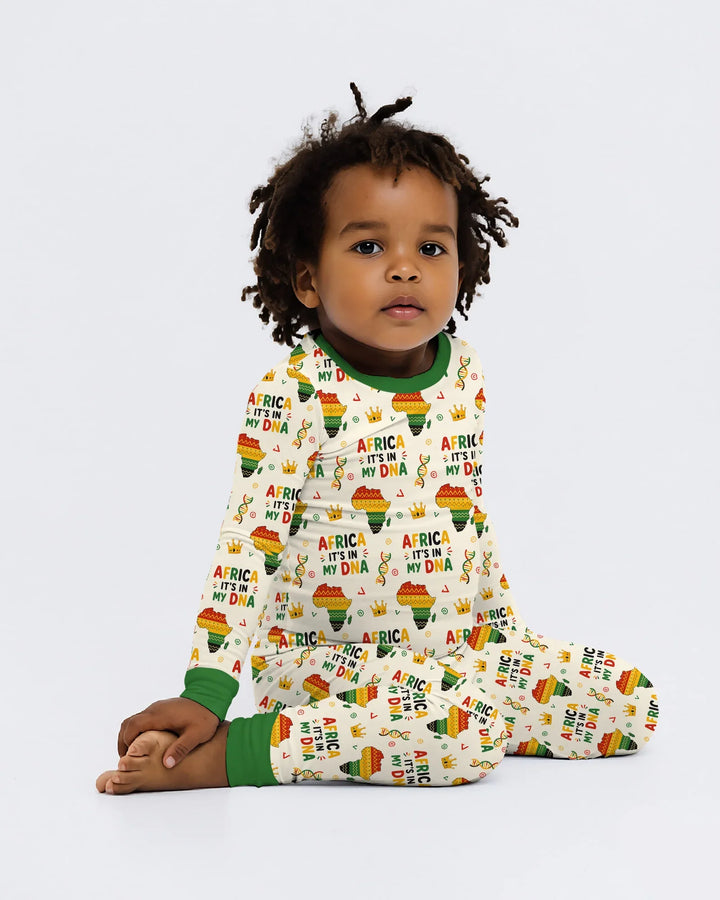 Zweiteiliges Langarm-Pyjama-Set mit Sommerfrüchten