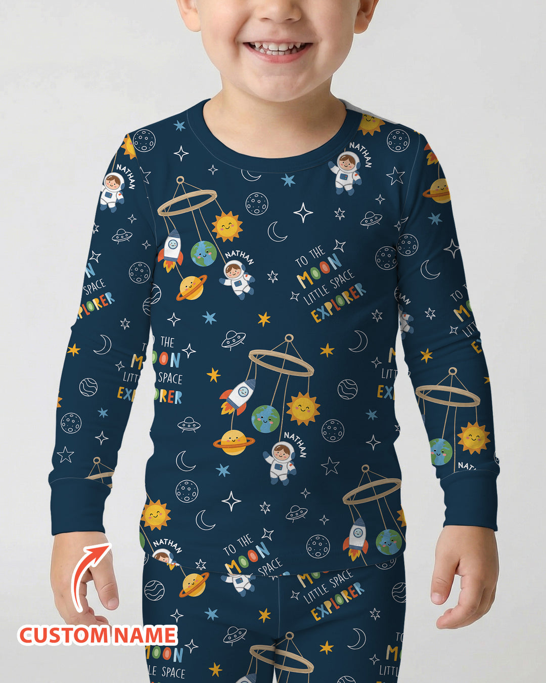 Zweiteiliges Langarm-Pyjama-Set mit Sommerfrüchten