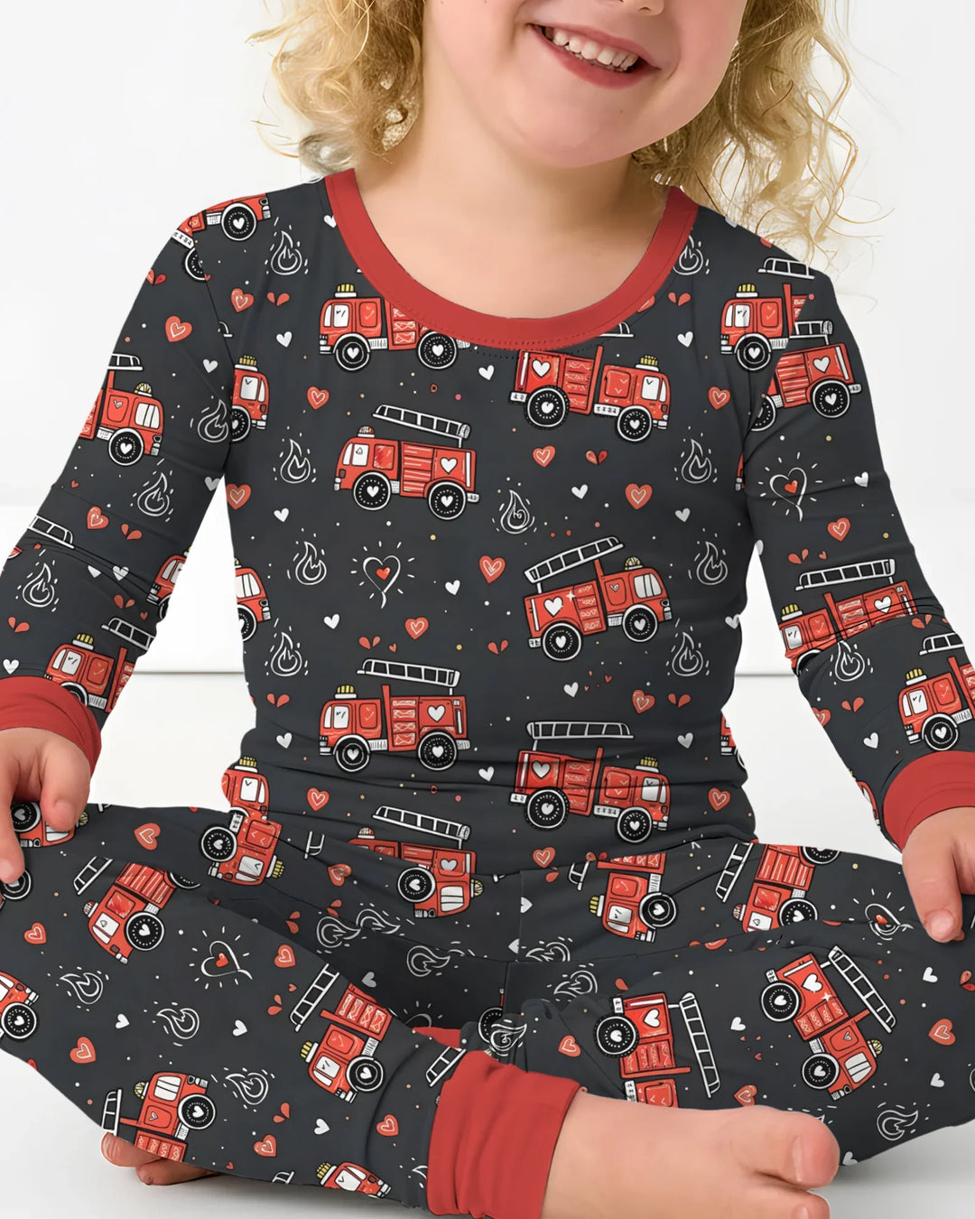 Zweiteiliges Langarm-Pyjama-Set mit Sommerfrüchten