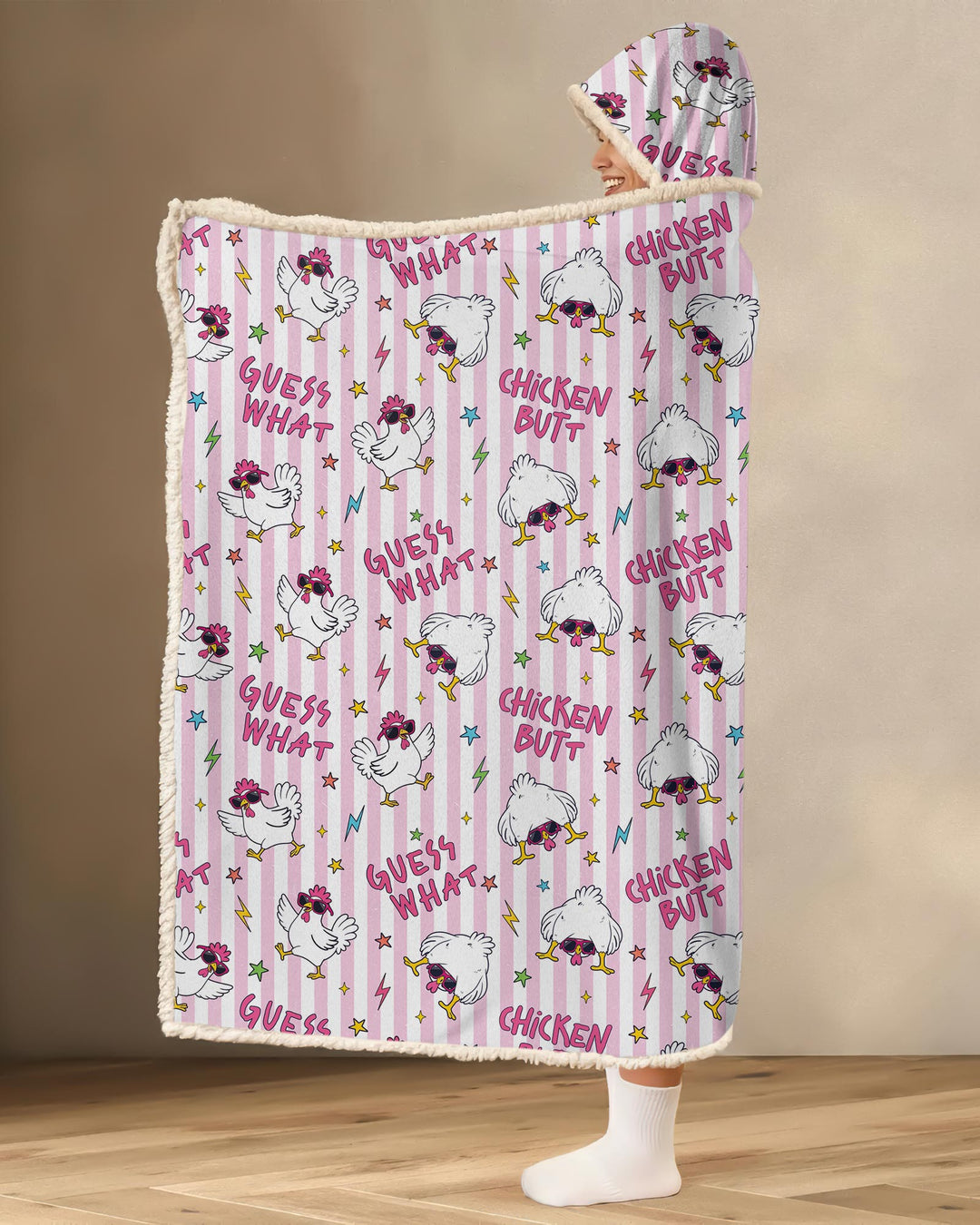 Guess What Chicken Butt! Bamboo Wearable Hooded Blanket