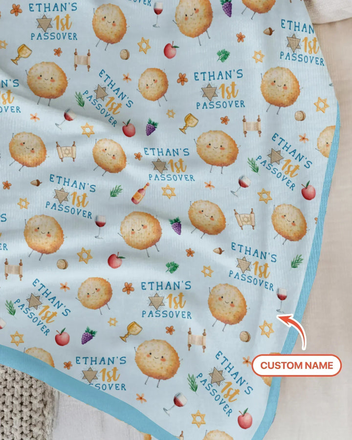 Custom Name 1st Passover Bamboo Blanket
