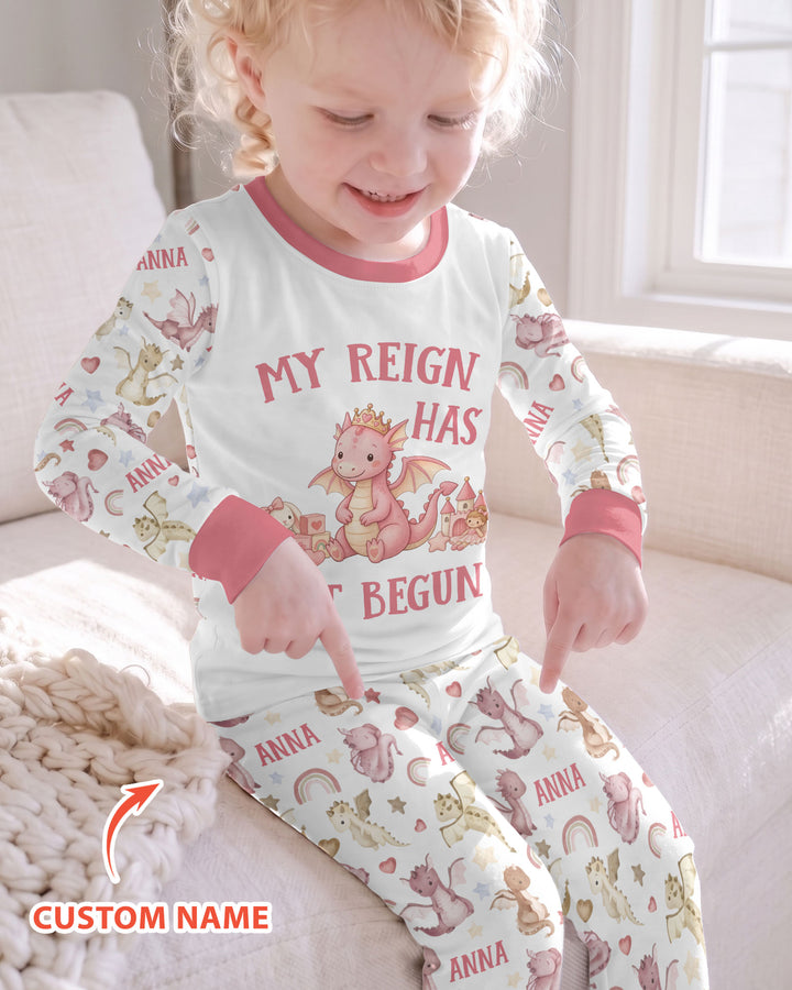 My Reign Has Just Begun Custom Name Bamboo Two Piece Long Sleeve Pajama Set