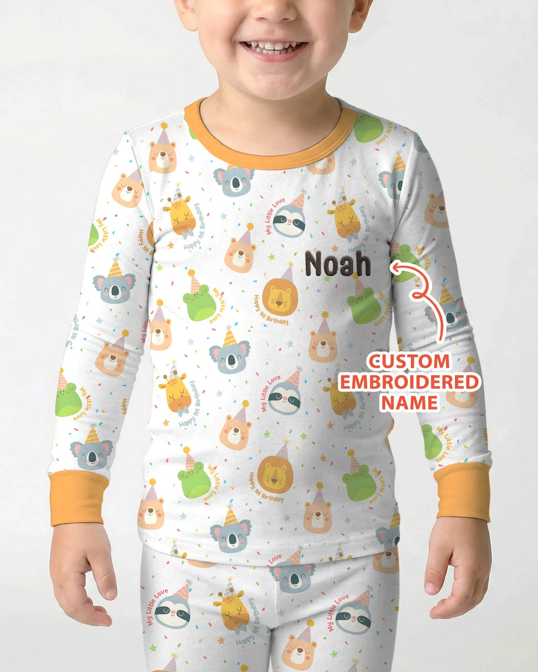 Zweiteiliges Langarm-Pyjama-Set mit Sommerfrüchten