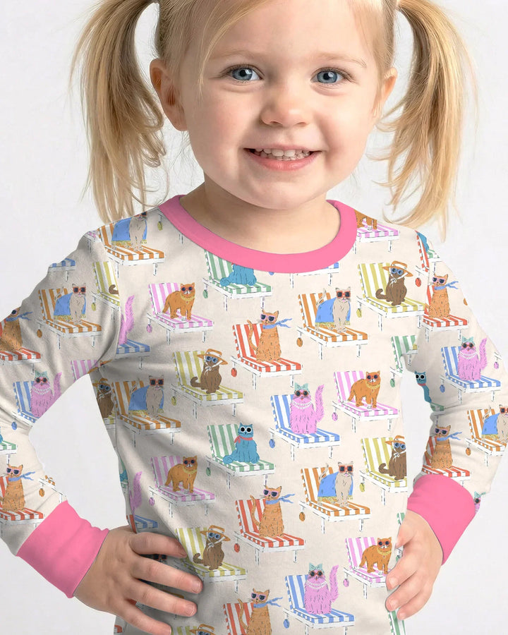Zweiteiliges Langarm-Pyjama-Set mit Sommerfrüchten
