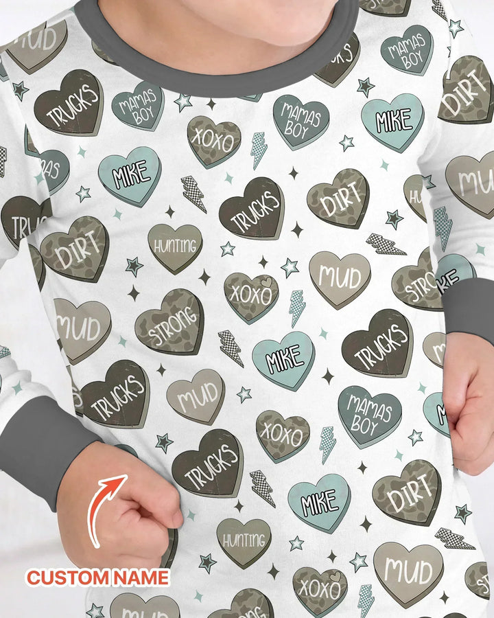 Zweiteiliges Langarm-Pyjama-Set mit Sommerfrüchten
