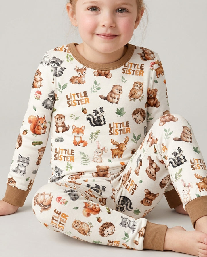Zweiteiliges Langarm-Pyjama-Set mit Sommerfrüchten