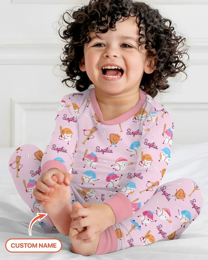 Zweiteiliges Langarm-Pyjama-Set mit Sommerfrüchten