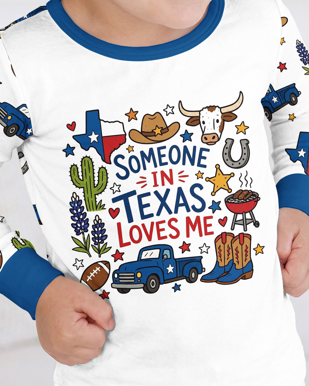 Someone in Texas Loves Me Bamboo Two Piece Long Sleeve Pajama Set
