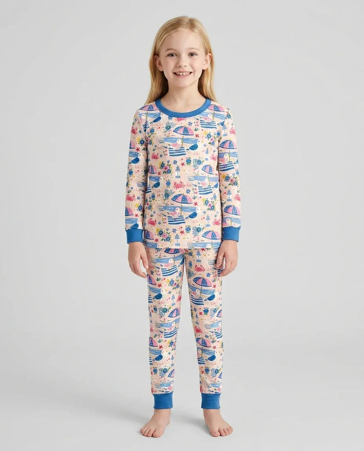 Zweiteiliges Langarm-Pyjama-Set mit Sommerfrüchten