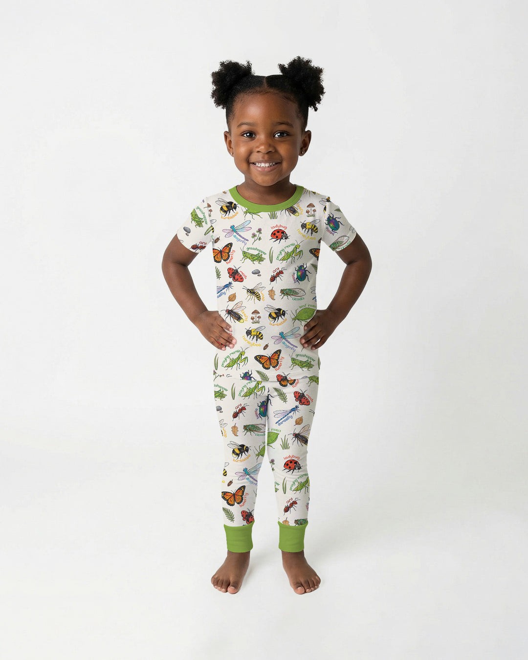Zweiteiliges, kurzärmliges Pyjama-Set mit Marienkäfern
