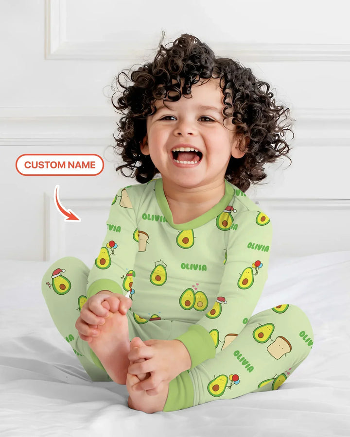 Zweiteiliges Langarm-Pyjama-Set mit Sommerfrüchten