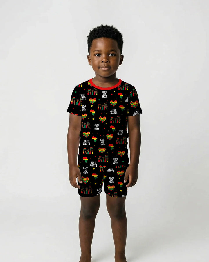 Template Zweiteiliges Pyjama-Set mit kurzen Ärmeln und Shorts