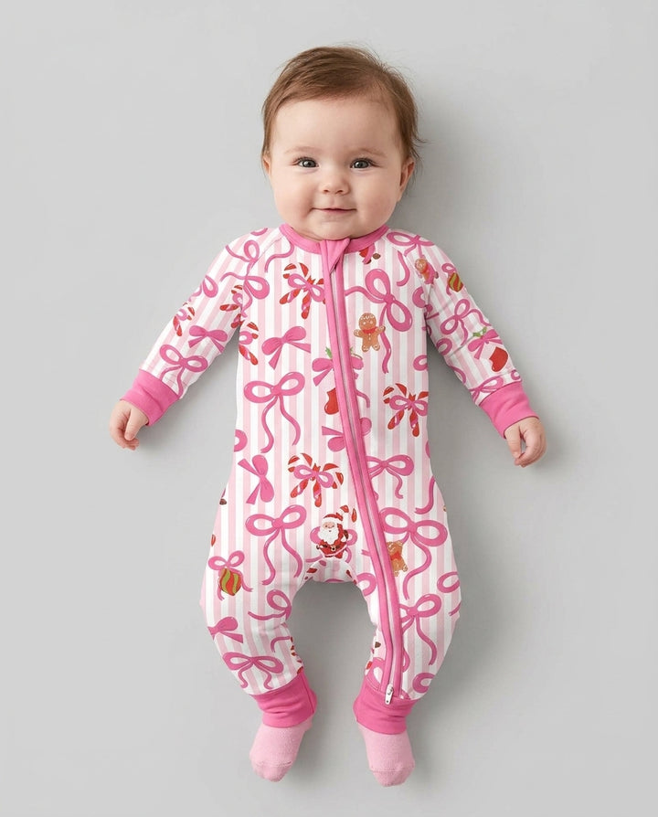 Pink Bow Christmas Magic Bamboo Convertible Zippy