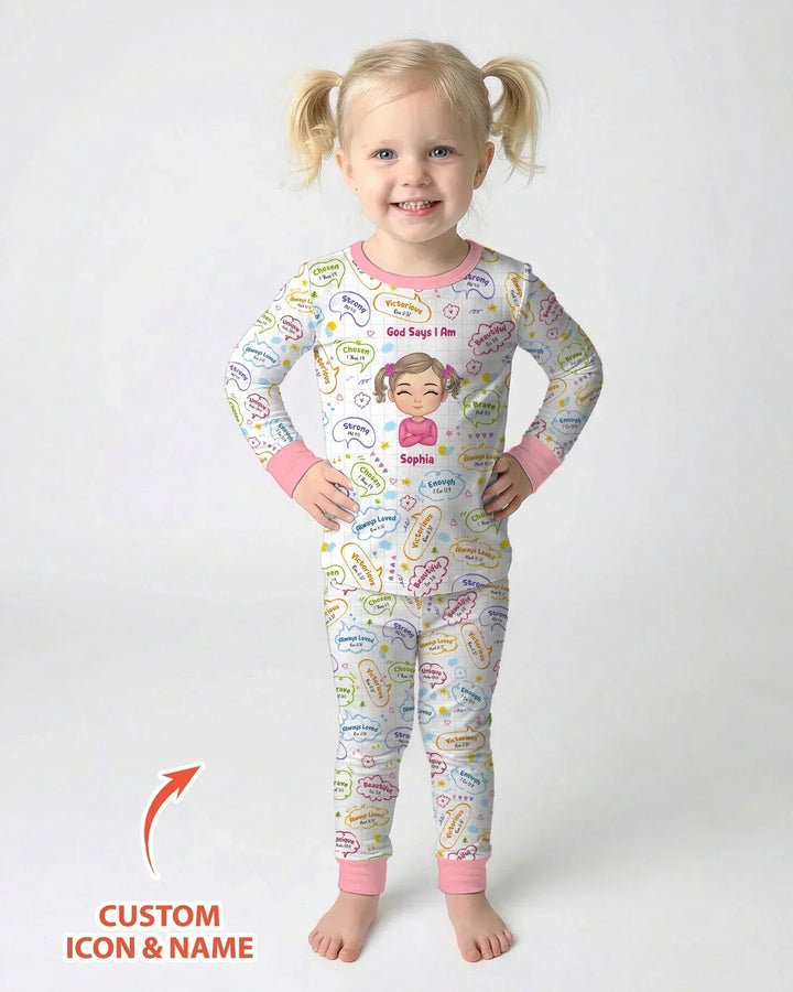 Zweiteiliges Langarm-Pyjama-Set mit Sommerfrüchten