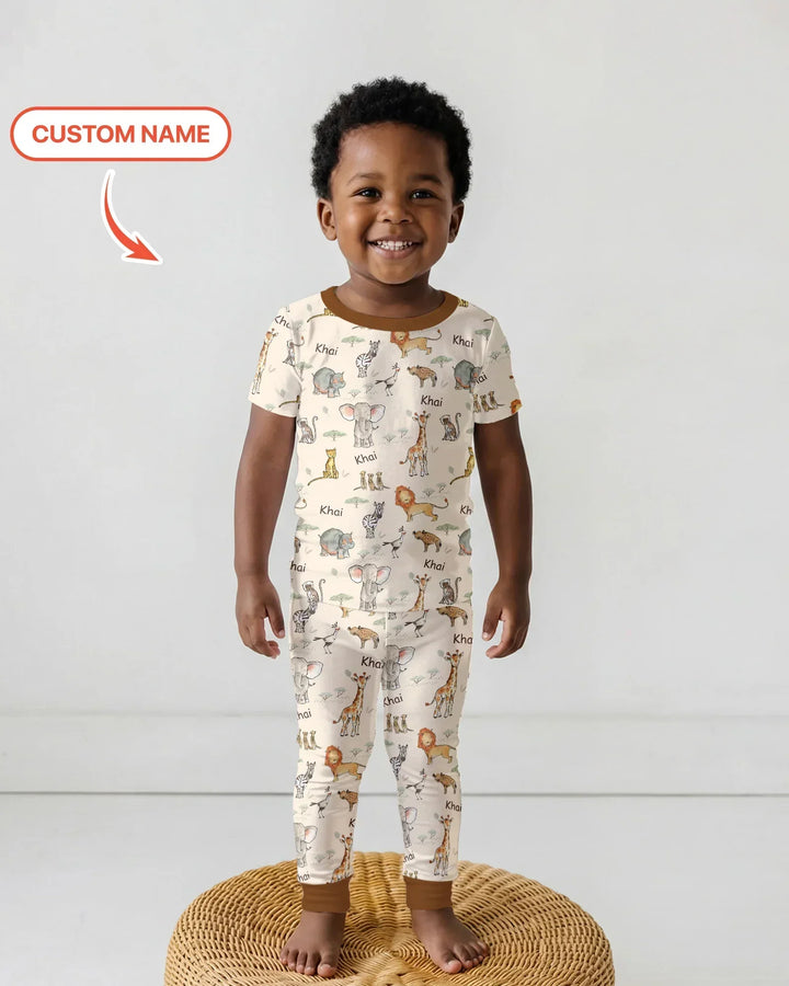 Zweiteiliges, kurzärmliges Pyjama-Set mit Marienkäfern
