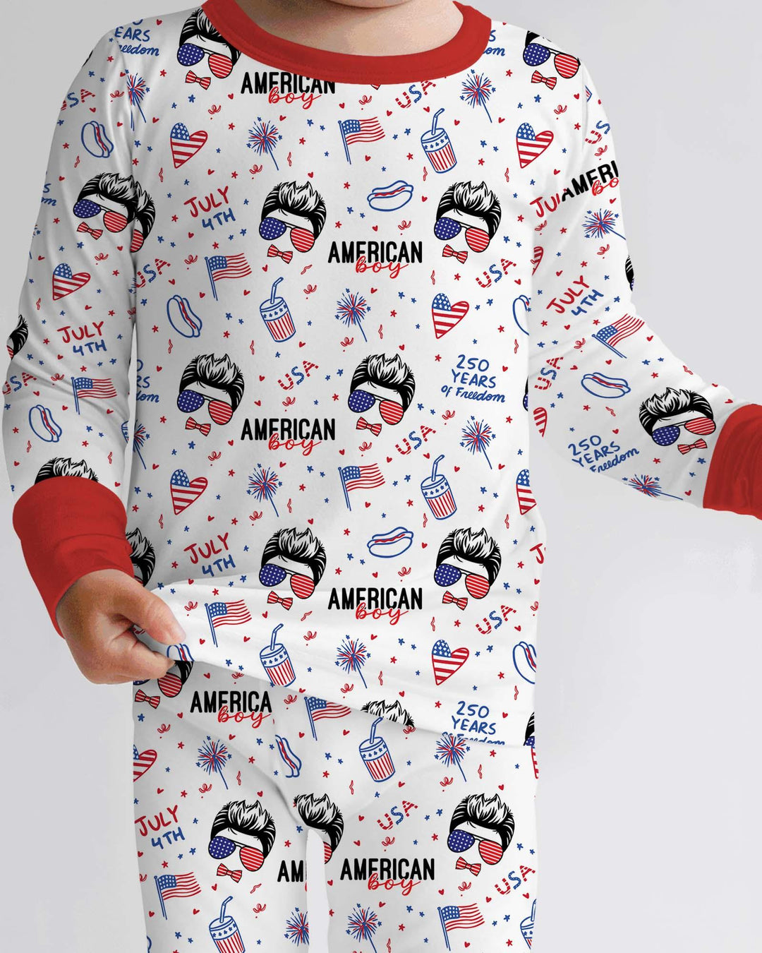 Zweiteiliges Langarm-Pyjama-Set mit Sommerfrüchten