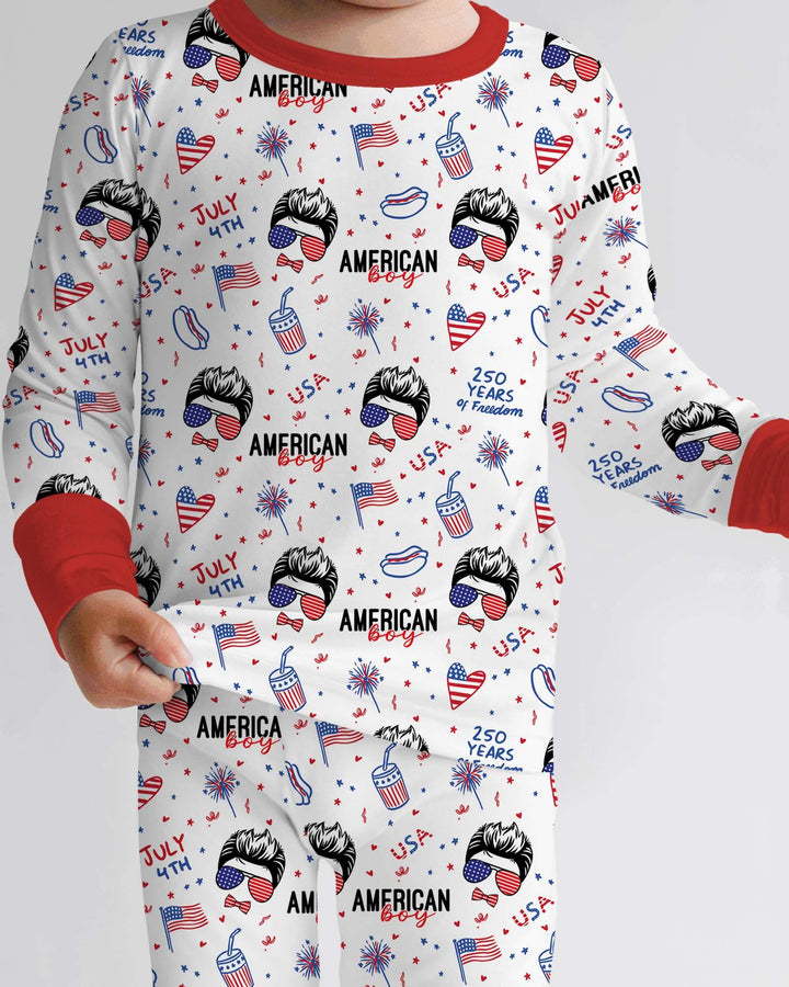 Zweiteiliges Langarm-Pyjama-Set mit Sommerfrüchten