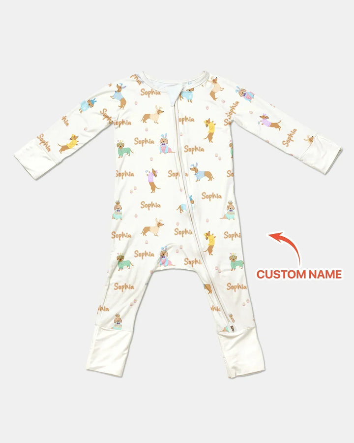 Custom Name Easter Dachshund Bamboo Convertible Zippy