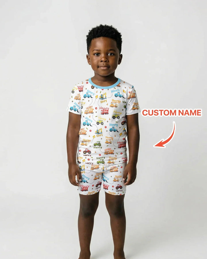 Zweiteiliges Pyjama-Set mit kurzen Ärmeln und Shorts im Sommer-Design