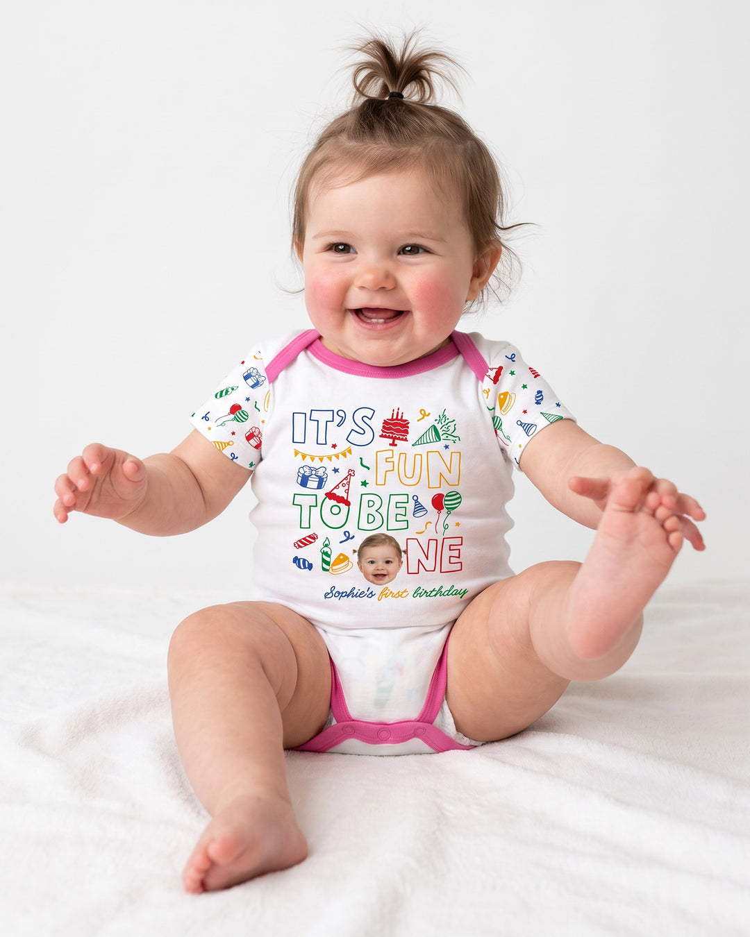 Gerippte Babykleidung mit individuellem Foto - Weich &amp; Skizzenhaft