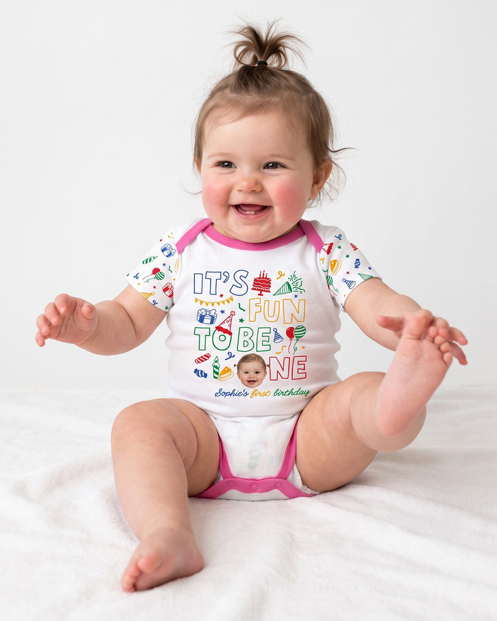 Gerippte Babykleidung mit individuellem Foto - Weich &amp; Skizzenhaft