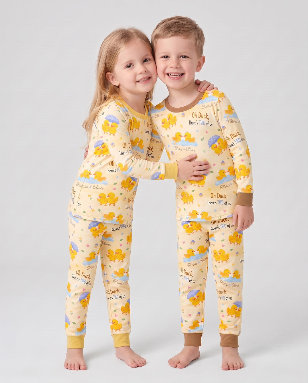 Oh Duck There's Two Of Us Twin Bamboo Two Piece Long Sleeve Pajama Set