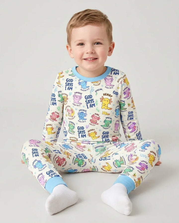 Zweiteiliges Langarm-Pyjama-Set mit Sommerfrüchten