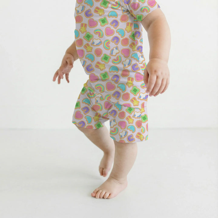 Lucky Marshmallow Cookies Bamboo Two Piece Short Sleeve Shorts Pajama Set