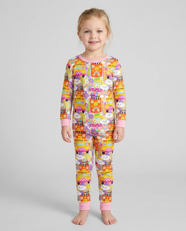 Zweiteiliges Langarm-Pyjama-Set mit Sommerfrüchten